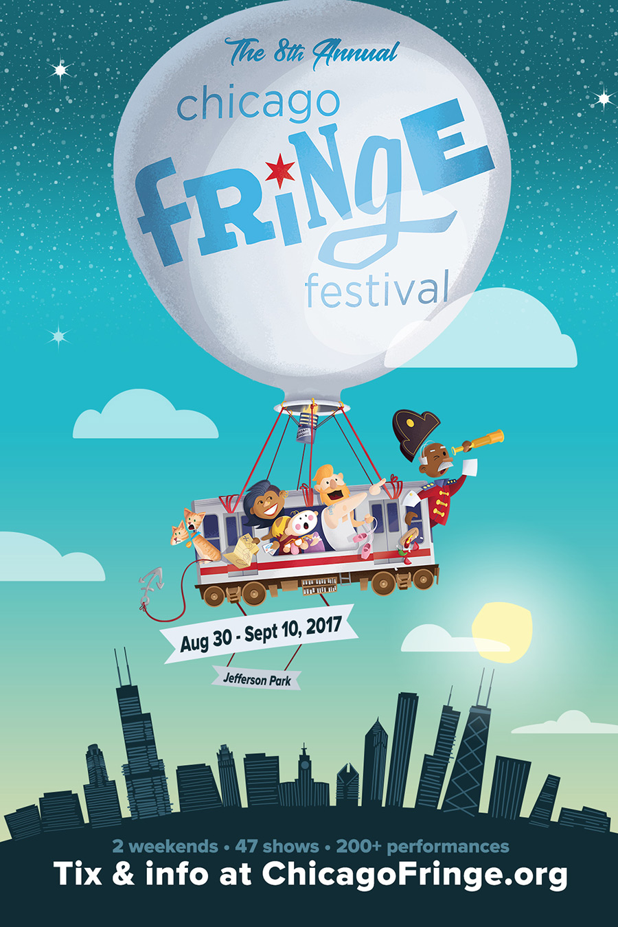 Chicago Fringe Festival 2017 poster, by Grab Bag Media