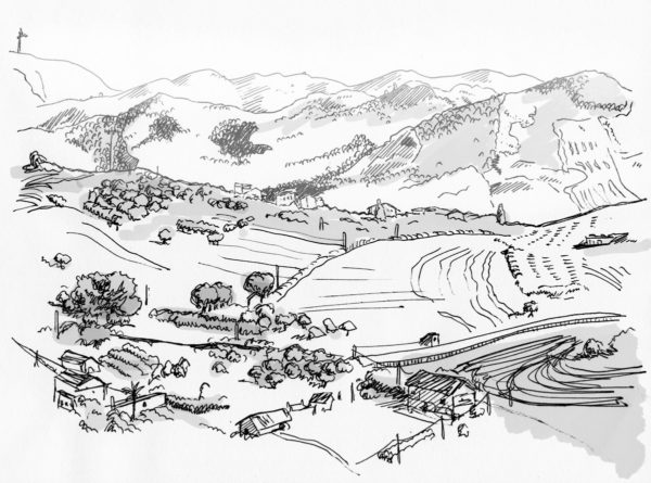 Sketch of the Sicilian countryside